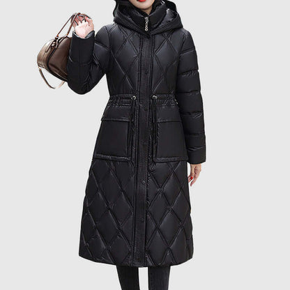 Damen Winterjacke Gepolstert Kapuze Warm