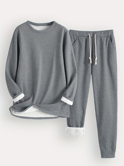 Damen Bequemes Winter-Pyjama-Set