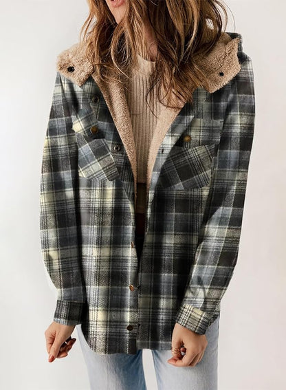 Kariertes Herrenhemd Flanelljacke Winter