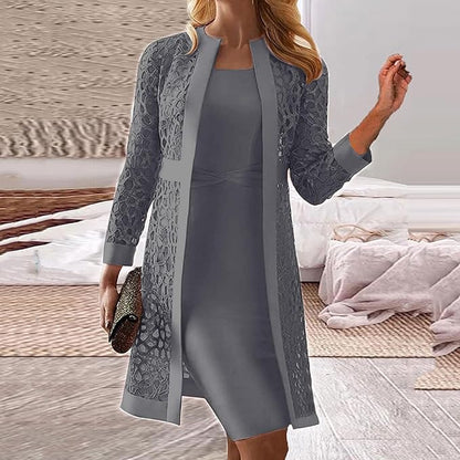 Elegant Damenweste 2-teilig Spitzen Look