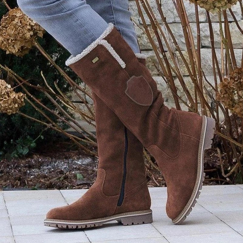 Wadenstiefeletten Wildleder Plüsch Innensohle