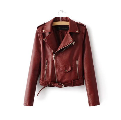 Mia - Luxus Lederjacke Damen Elegant Schwarz