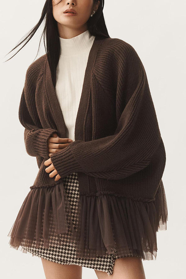 Damen Strickjacke Langärmlig Elegant