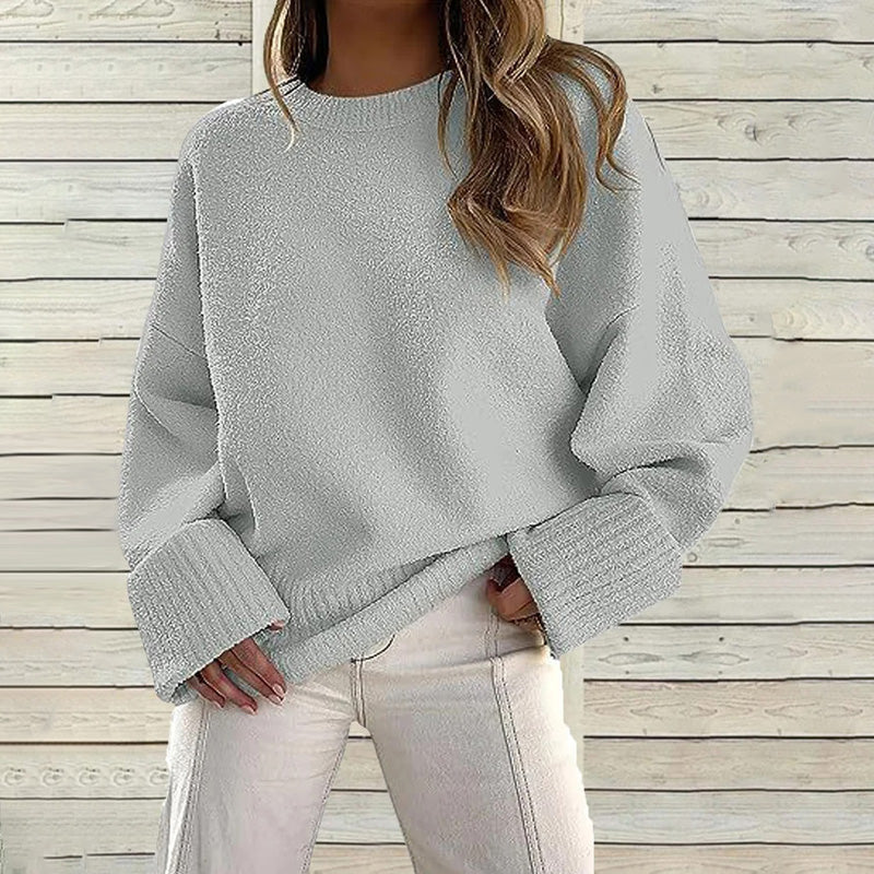 Einfacher Damen Pullover Rundhals