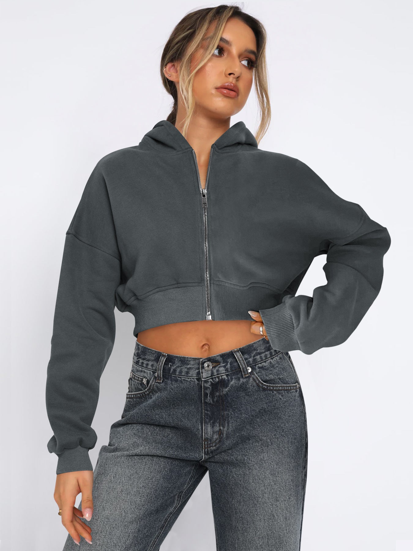 Weiche Fleece-Jacke mit Reißverschluss