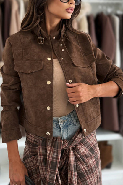 Stilvolle Langarmjacke Mit Knöpfen Frauen - IdealeKleiden