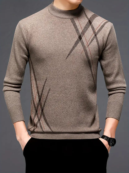 Stilvoller Herren Pullover Geometrisches Muster - IdealeKleiden