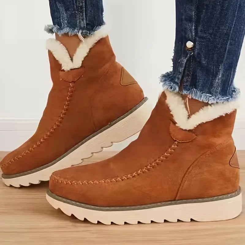 Retro Stiefel Faux Suede Schnee Winter Mode