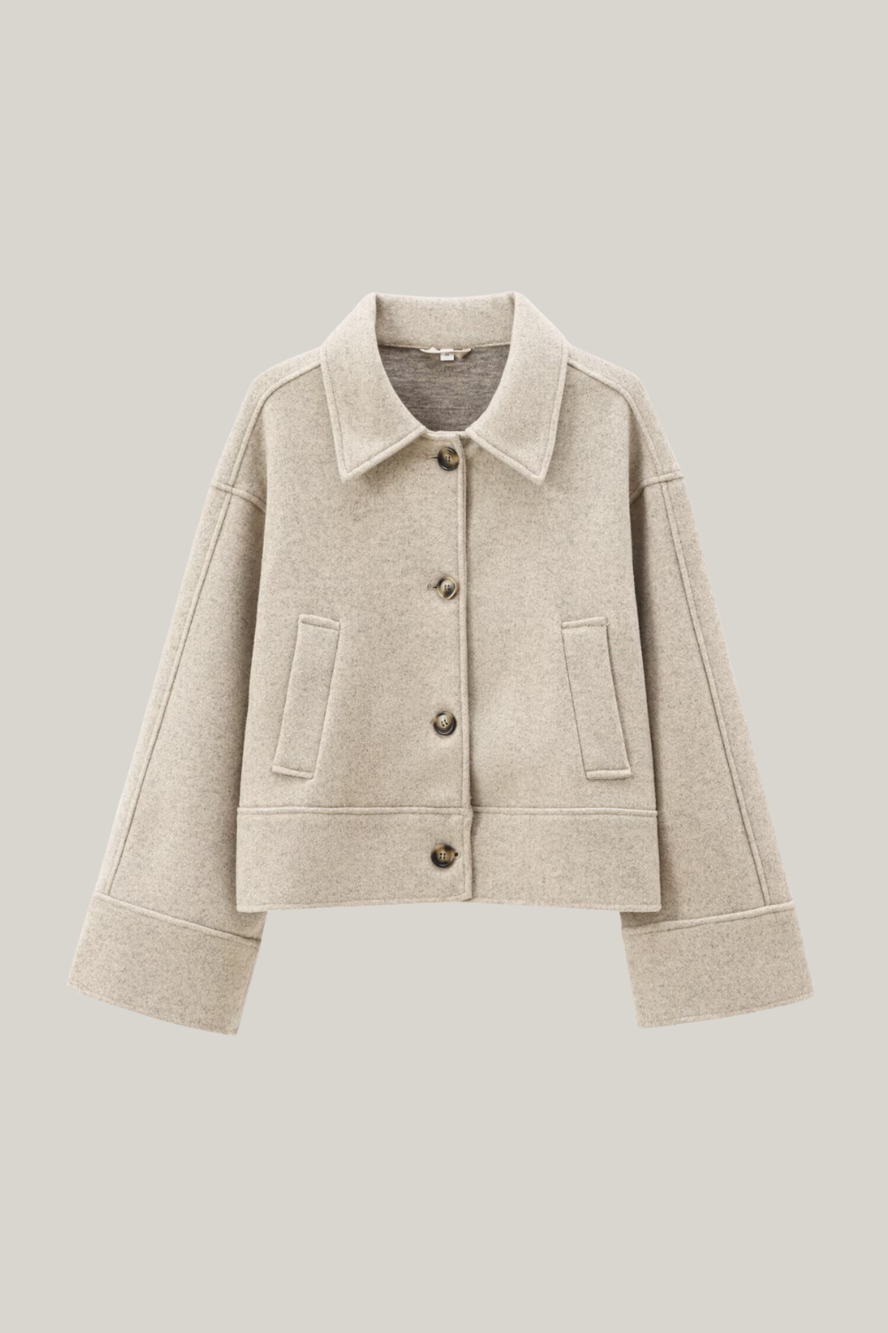 Stylische Wolljacke Mit Kragen