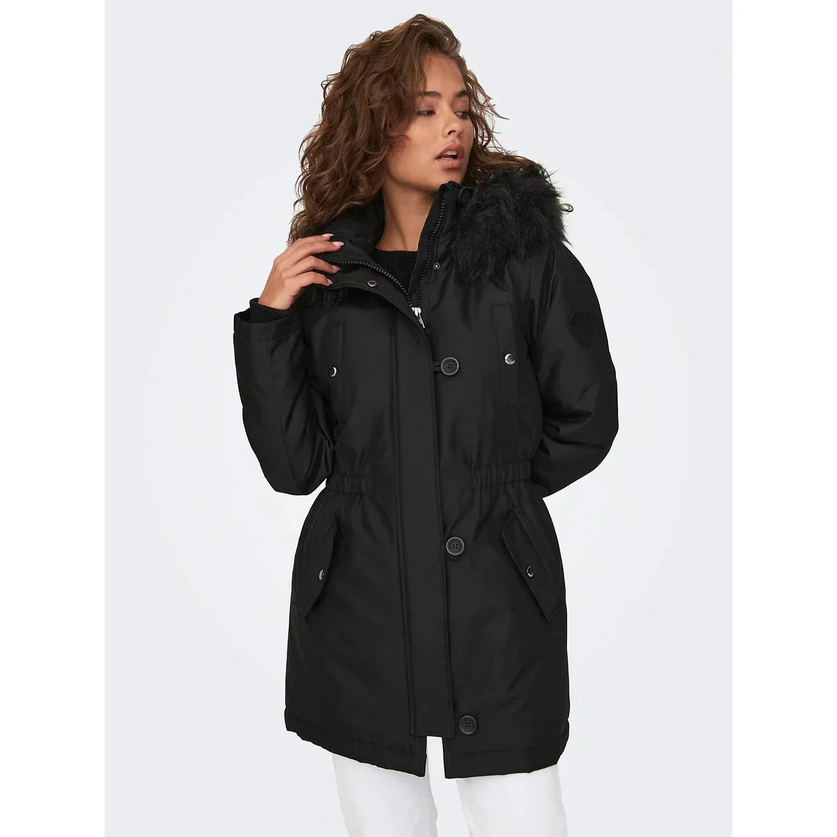 Wasserdichte Frauenjacke mit Verstellbarem Bund Regenjacke - IdealeKleiden