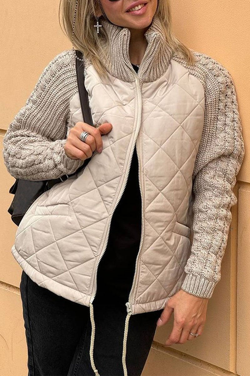Stylische Unisex-Jacke Einfarbig Gestrickt