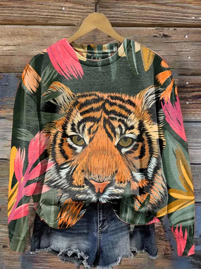 Stylische Pullover mit Tiermuster