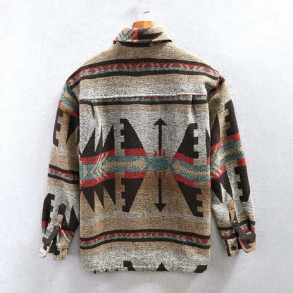 Stylische Aztec-Shirtjacke Südwestlich Chic - IdealeKleiden