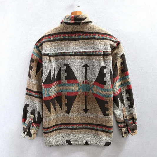 Stylische Aztec-Shirtjacke Südwestlich Chic - IdealeKleiden