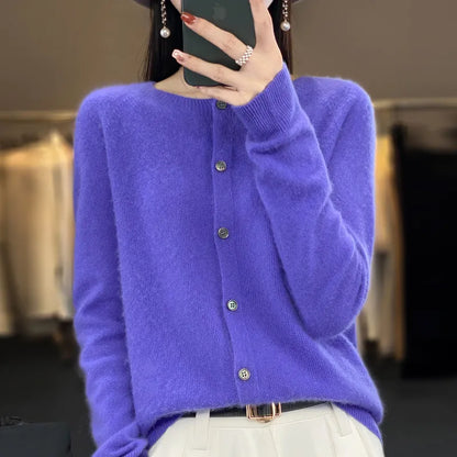 Damen Wollcardigan Weich Stilvoll Herbst Winter