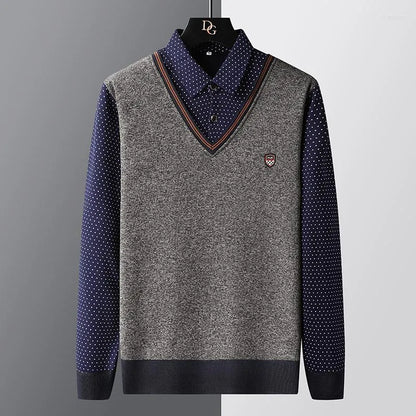 Herren Pullover Polo Style