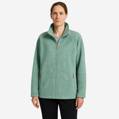 Damen Fleecejacke Winddicht mit Blumenmuster - IdealeKleiden