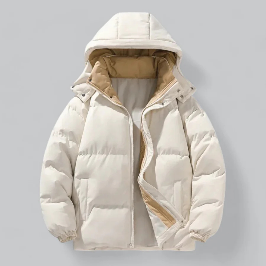 Herren Pufferjacke Kapuze Isoliert