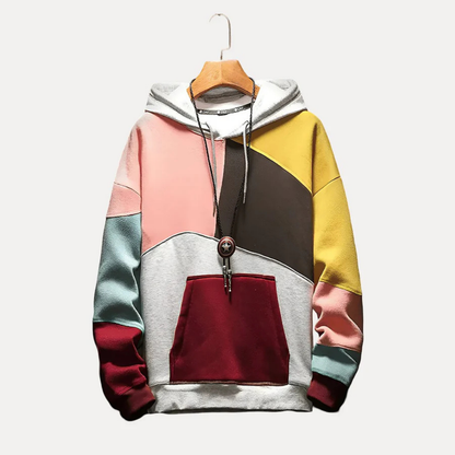 Stylischer Herren Hoodie mit Strickmuster & Trenddruck