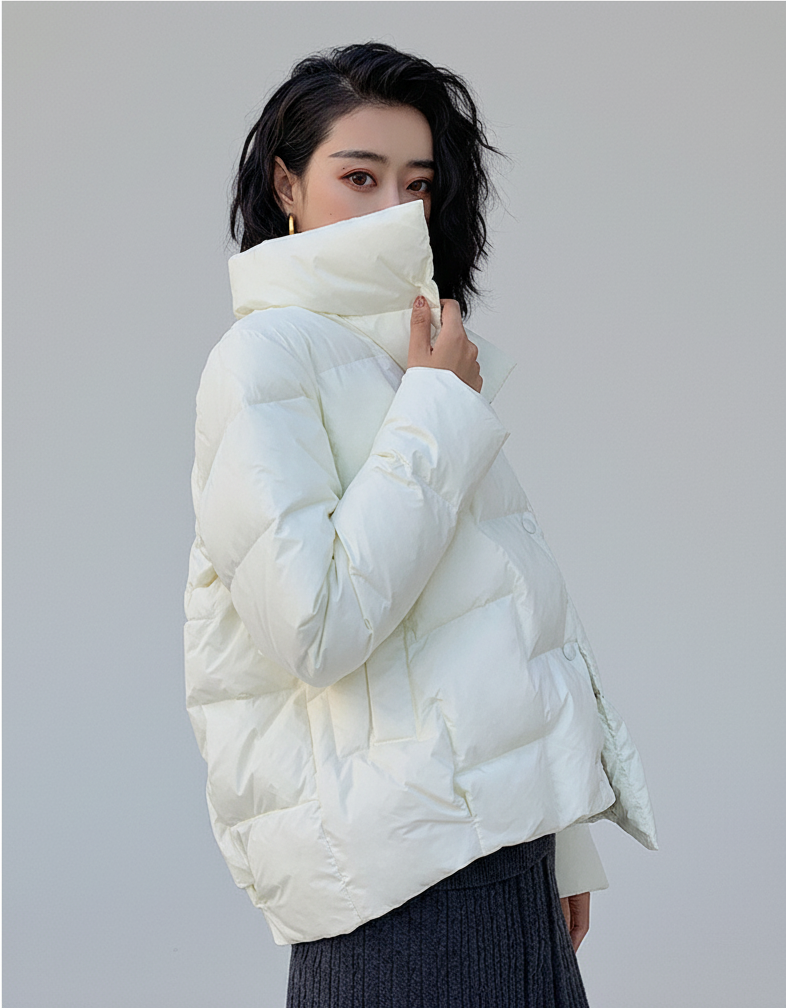 Weiche Steppjacke Modern Fit Hochklappbarer Kragen
