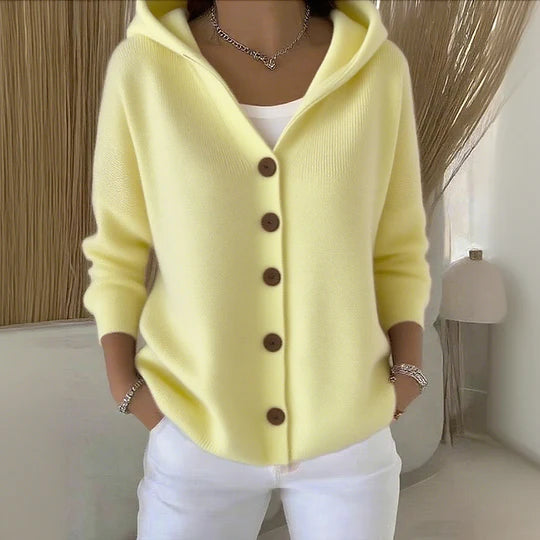 Bequemer Damen Cardigan Langärmlig Baumwolle