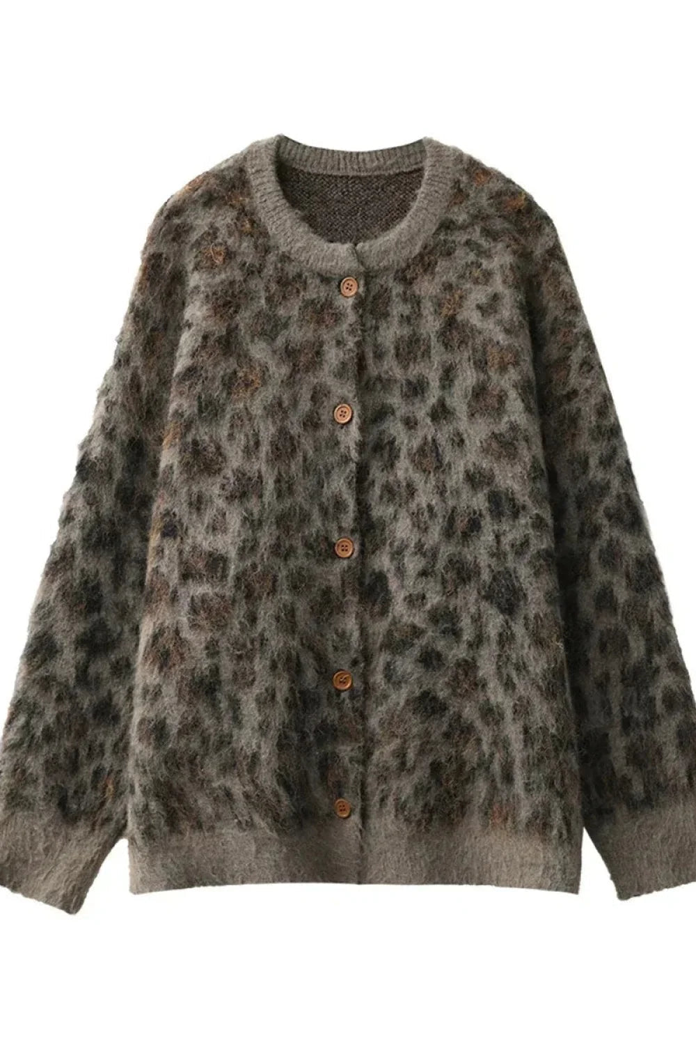 Leopard Cardigan Weich Gemütlich Frauen