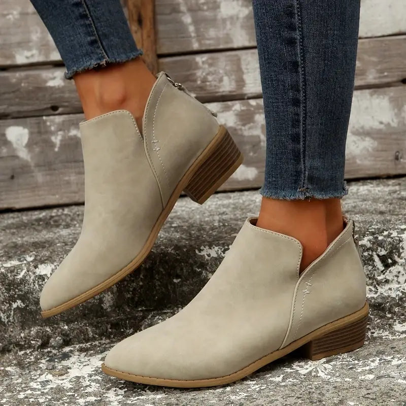 Stilvolle Kleiden | V-Ausschnitt Elegante Stiefel für Damen