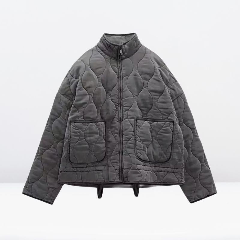 Damen Steppjacke Warm mit Kordelzug & Reißverschluss