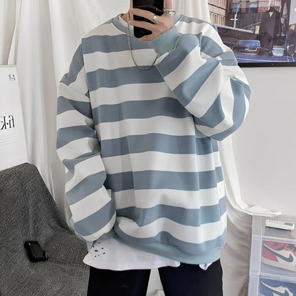Herren Oversize Pullover Streifen Design
