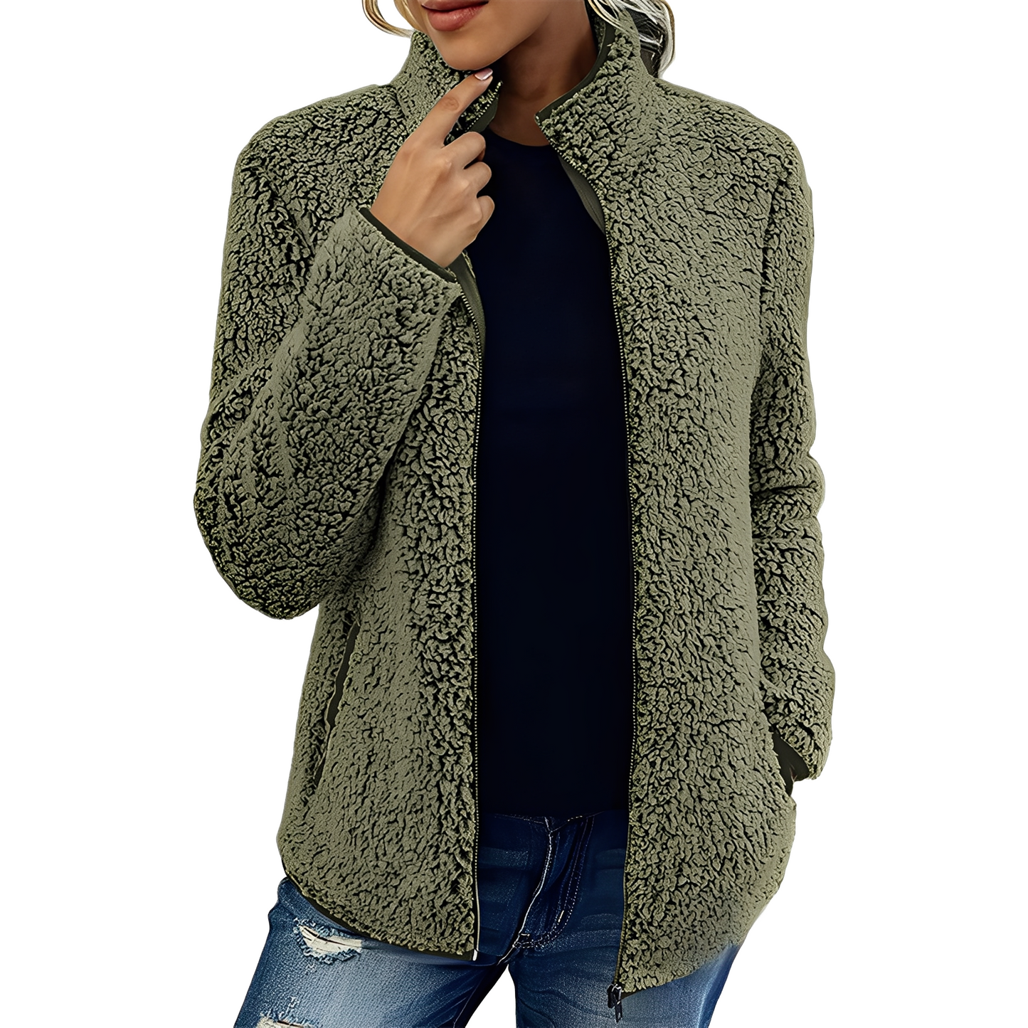 Moderne Damen Fleecejacke Warm Und Stylish