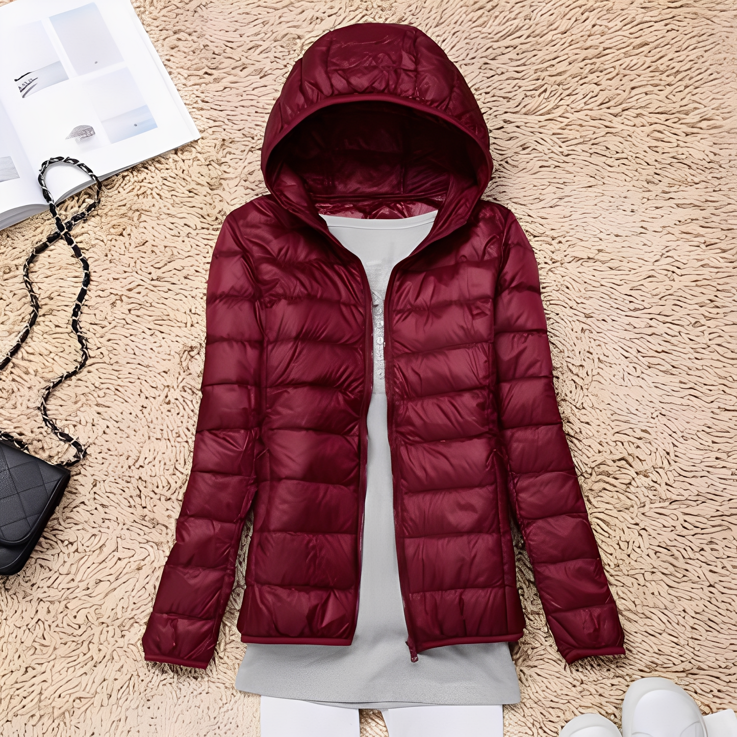 Schmale Damen Daunenjacke Bequem Warm
