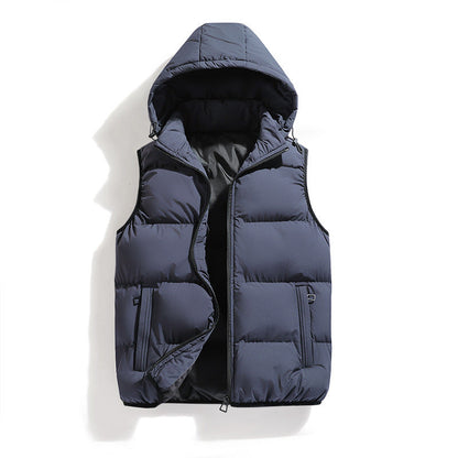 Herren Weste Warm Kapuze Modern