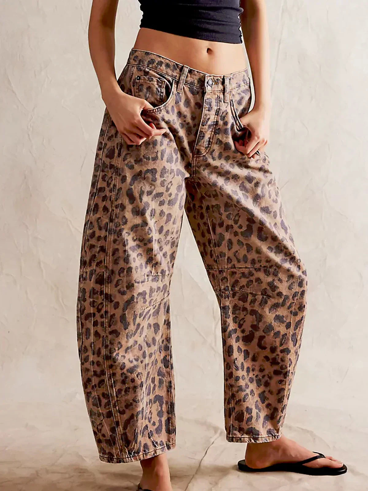 Damen Jeans Weitbein Trendy Bedruckt