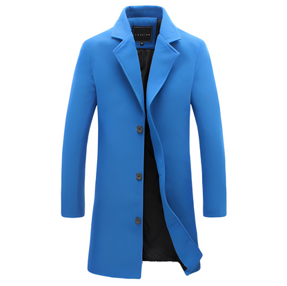 Eleganter Herren Wintermantel Wolle Schwarz