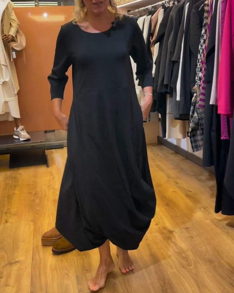 Damenkleid Langärmlig Rundhals