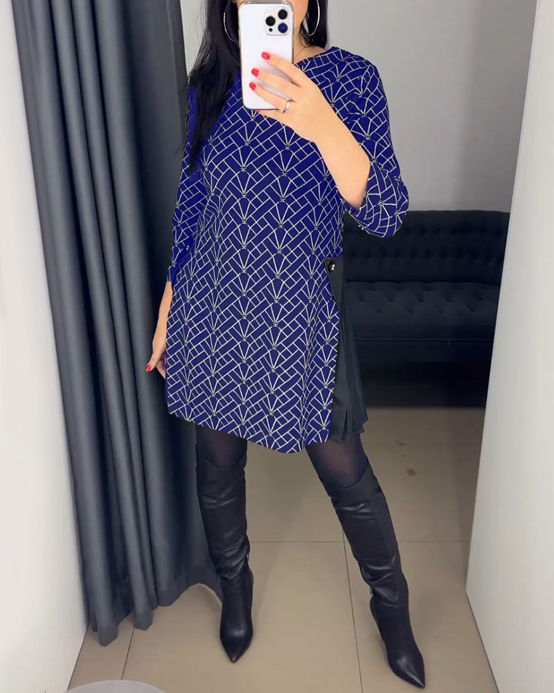 Bequemes Sommerkleid Rundhals Ausschnitt