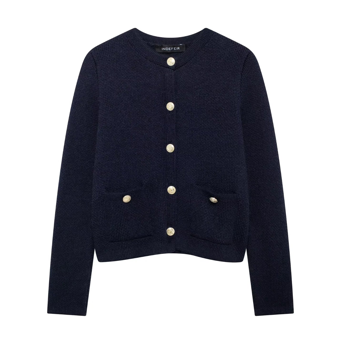 Stylischer Damen Cardigan mit Goldknöpfen