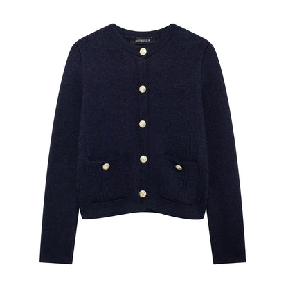 Stylischer Damen Cardigan mit Goldknöpfen