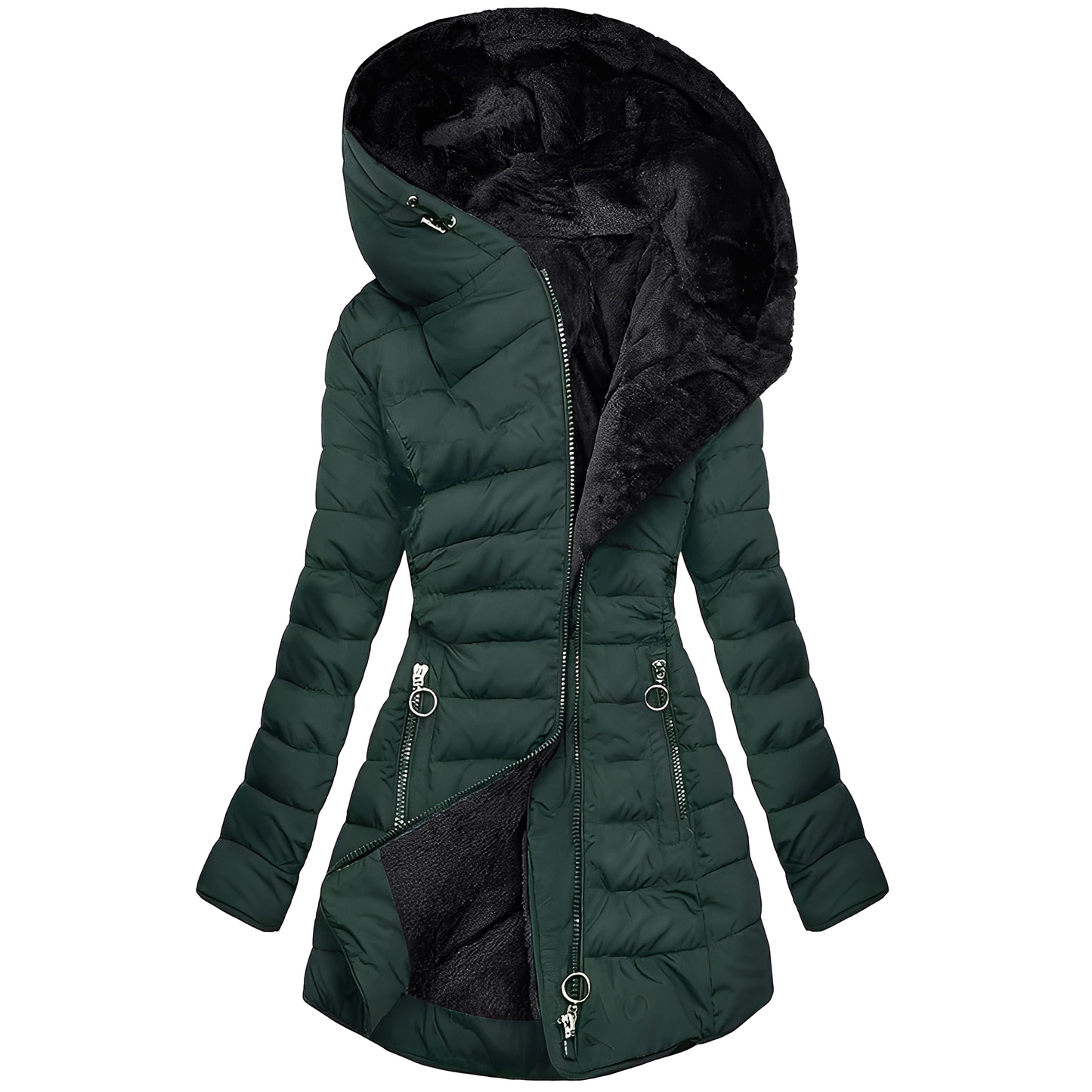 Warmes Winterkleid Frauen Plüschmantel Kapuze