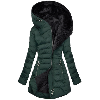 Warmes Winterkleid Frauen Plüschmantel Kapuze