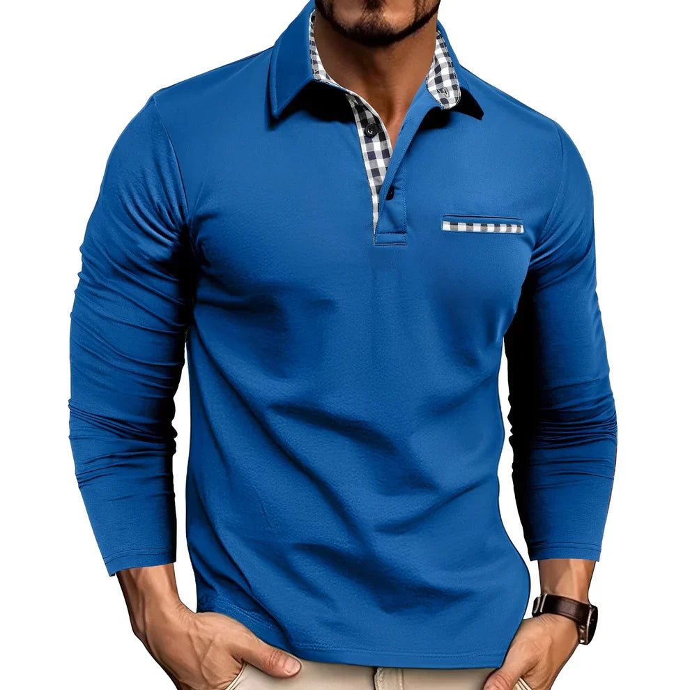 Herren Poloshirt Langarm Freizeitstyle - IdealeKleiden