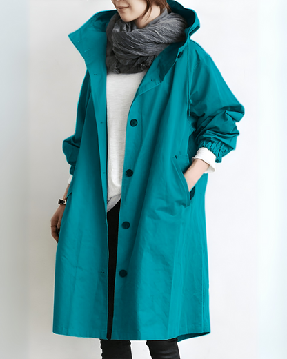 Eleganter Trenchcoat Damen Kapuze