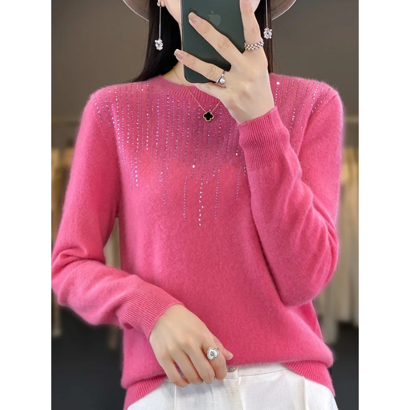 Damenschwitzerpullover Weich Glitzernd