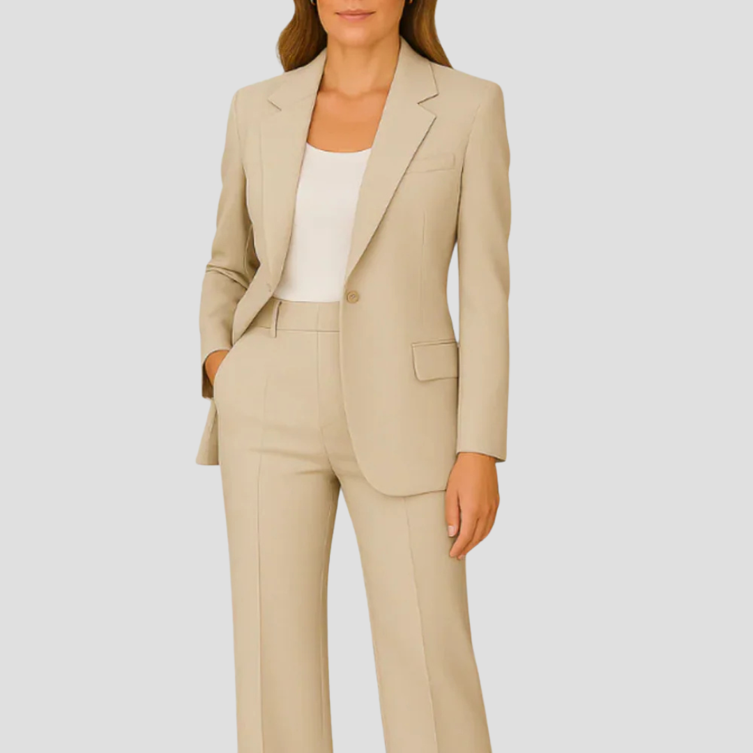 Damen Business-Anzug Set Langblazer Hose