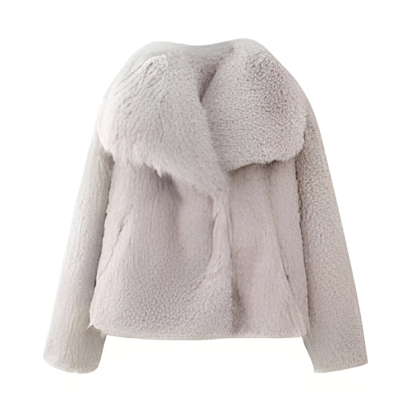 Eleganter Frauenmantel Faux-Fur Luxus Design