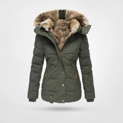 Damen Winterjacke Lang Warm mit Kapuze