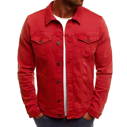 Männer Denimjacke Modern mit Taschen