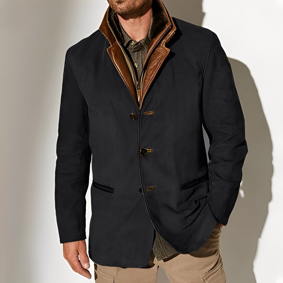 Herren Jacke Klassisch Mit Taschen