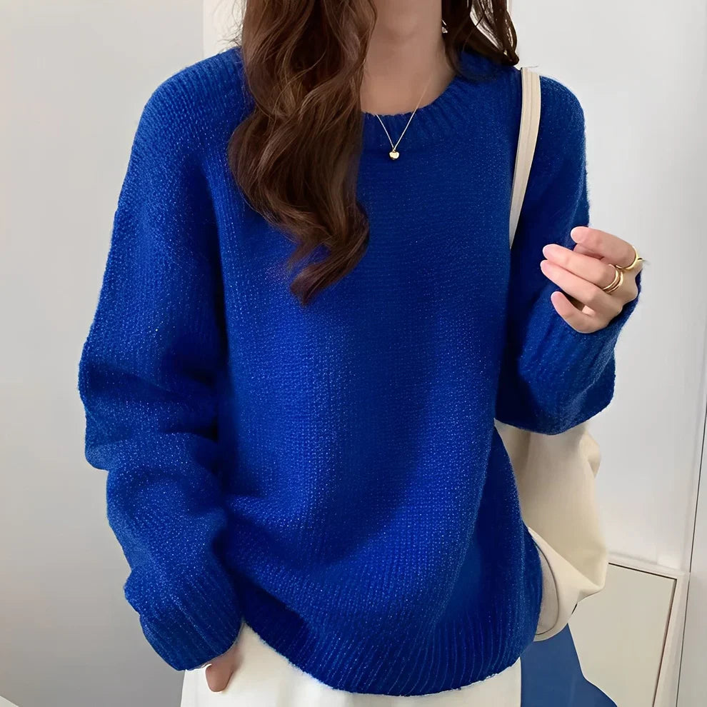 Damen Oversize Pullover Elegent Lang