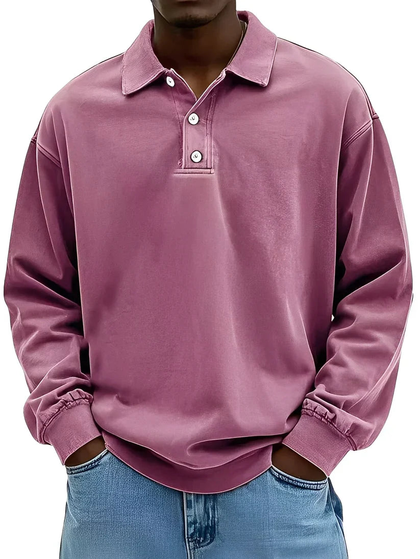 Herren Poloshirt Elegantes Langarm Design